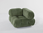 Camaleonda Sofa Sectional Licata Green : In its reissue, Camaleonda preserves the elements that have made it a contemporary classic. By mutual agreement, Mario Bellini and B&B Italia have decided to keep the cm 90x90 seat module, together with the bac