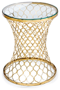 Bogart Hollywood Regency Glass Gold Leaf Metal Round End Table - transitional - Side Tables And End Tables - Kathy Kuo Home