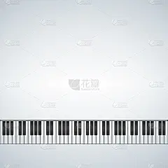 钢琴模板，音乐创意概念插图与空白文字