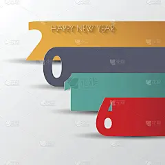 2016年新年快乐。问候卡。五颜六色的设计。向量生病