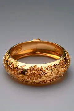 刻花黄金手镯产品摄影