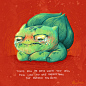 #妙蛙种子#【来自用蒂姆波顿画风描绘神奇宝贝的作者】Bulbasaur Is Sad “总有那么些时候你会觉得没有人能懂你背负了多少。”（宝贝你可萌
