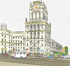 欧式建筑插画高清素材 出国旅行 十一旅行 城镇 手绘建筑 插画 欧式建筑 金秋出游节 元素 免抠png 设计图片 免费下载 页面网页 平面电商 创意素材