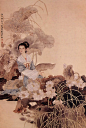 彭连熙作品 工笔画《爱莲人》系列