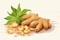 黄姜新鲜生姜插画