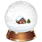 有雪花的球形玻璃器图标 iconpng.com