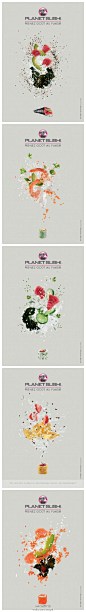 寿司连锁品牌的创意海报，食物“美”若烟花