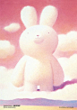 渡边宏的粉笔画 兔子