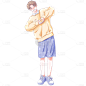 手绘-二次元动漫人物插画-男生4
