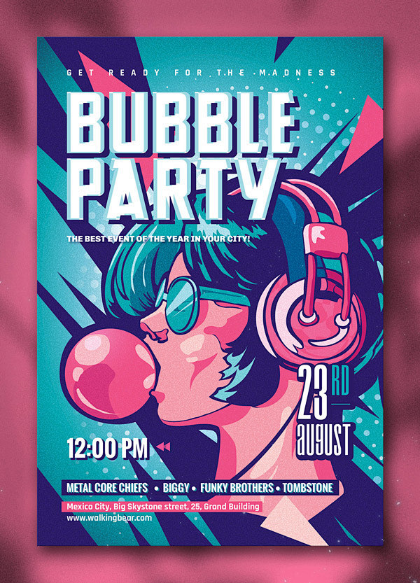 Bubble Party Flyer :...