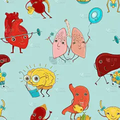 四方连续纹样,可爱的,生物学,无缝纹理,健康保健,人,健康食物,思考,设计