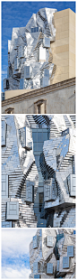 Luma Arles Tower，位于法国阿尔勒。
建筑整体采用不锈钢覆盖，由美国后现代主义及解构主义建筑师弗兰克·盖里建造。
