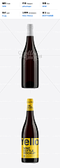10918 750ml Dark Amber Glass Burgundy Bottle mockup 深琥珀色葡萄酒酒瓶酒标产品包装样机展示素材 yellow images