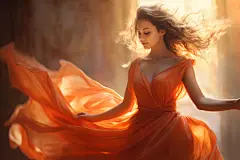 女生舞姿造型裙子舞蹈肖像人物摄影图