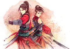 中国风手绘古风男女动漫插画CG游戏宫廷手游人物美术设计绘画素材