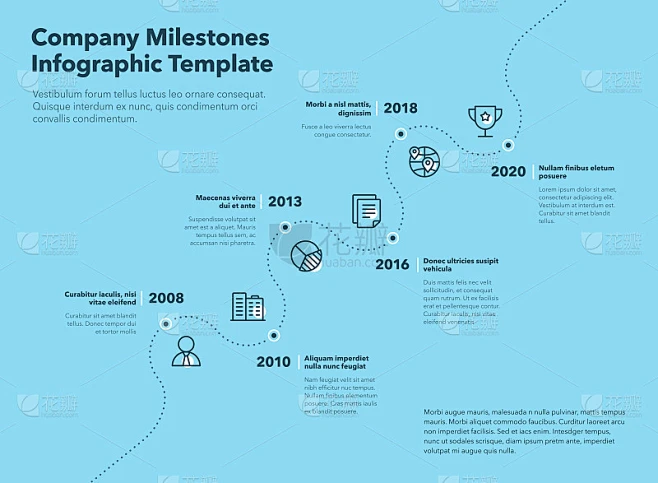 Business infographic for company milestones timeli素材-花瓣网