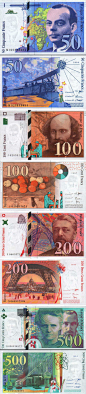分享图片 孟德斯鸠，雨果，柏辽兹，德彪西，圣埃克絮佩里，塞尚，埃菲尔，居里夫妇，巴斯德，拿破仑法典，印象派，Art Deco，小王子……法国法郎如果不是世界上最美的钞票的话，那至少也是最有文化的钞票。