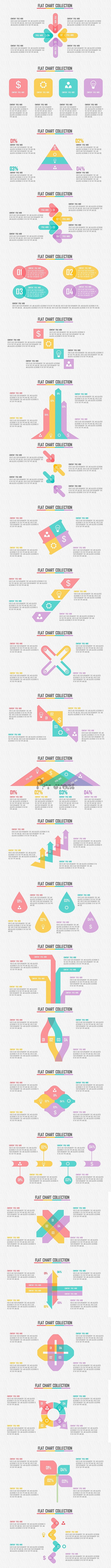 清新扁平多色可视化信息图表25套【第一期...