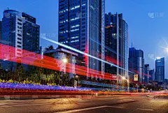 运动速度效应与城市夜在重庆，中国