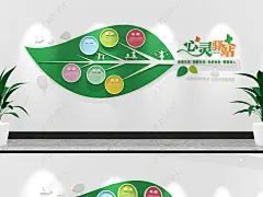 心灵驿站文化墙校园社区医院心理咨询室谈心谈话室文化墙设计
