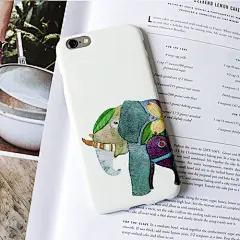 大象文艺插画设计iphone手机壳。MD模内注塑工艺，手机壳图案嵌入在中间层，无论怎么使用怎么刮花，图案永久不会掉落和掉色，保证耐用性的同时，材料采用磨砂片材和TPU软壳，手感柔滑细腻，具有防指纹印子的效果，并且厚度适中的软材料，对手机具有更全面的保护性。