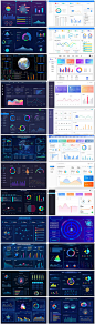数字可视化大数据5G报表统计页面网站网页系统后台商业科技设计元素图表UI套件界面图形模板素材-淘宝网_@宇飞视觉