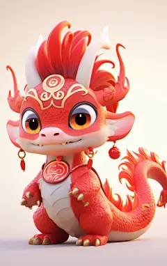 可爱卡通龙宝宝元素素材图AI图