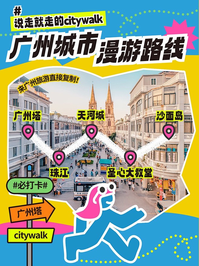 旅游攻略漫游路线图路牌设计拙气感小红书封...