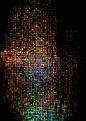 the image is made up of many different colored squares on black background, and it appears to be very colorful
