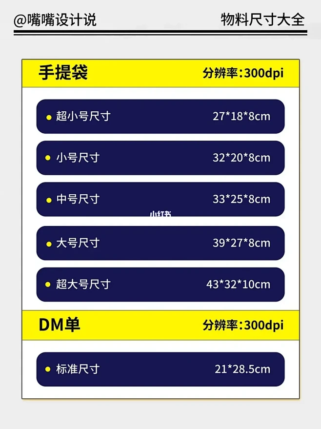 设计师常用物料尺寸大全新手小白必备‼️