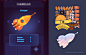 Space Quest : Splash screen, low poly rockets and UI elements for personal project.