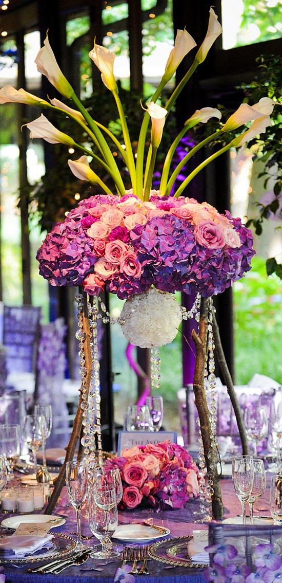 婚礼灵感-粉红与紫色的婚礼灵感