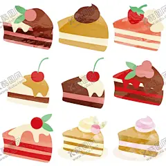 卡通蛋糕 【酷图网】卡通蛋糕,手绘蛋糕,甜品,甜点,奶油蛋糕