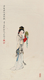 蔡岚（1917-1991）《人物国画微展》浙江钱塘人。蔡嵐先生為人撝謙藴藉，處世淡泊冲和，有風人之遺。年甫十三即從師習畫，矻矻垂六十餘載。後專工傳统工筆人物，初從改七薌、任伯年、費丹旭入手，上溯唐宋諸家，先生作畫，心閑手暢，兎起鶻落，寓剛健於柔韌，極世態於毫末，展轉随形，氣王神完。