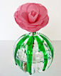 【请注意查收】 - 玻璃瓶改装艺术花瓶手工教程 - 创意画报|创意生活,手工制作 - 哇噻网