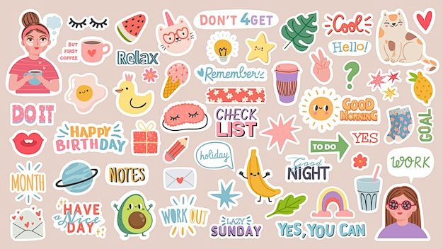 Vector diary sticker...