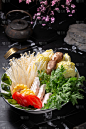 美食系列写实火锅食材蔬菜拼盘