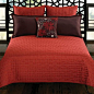 Charrie 5-Piece Comforter Set in Red