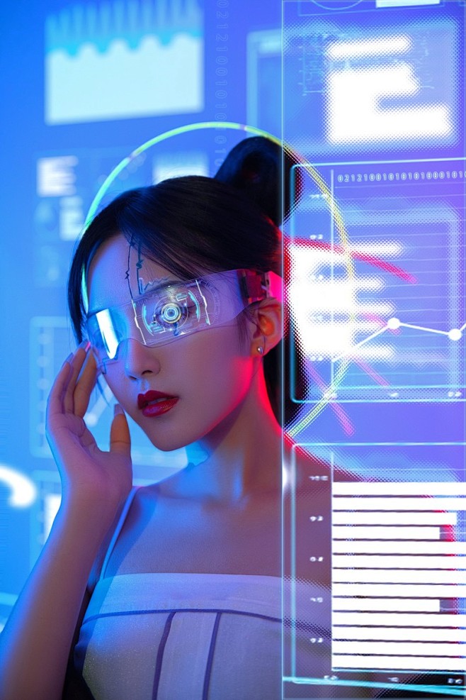 当国风碰上赛博朋克_人像_颇可网,古风,...