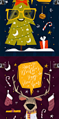 O1CN011ZCrda0nxbUAHu1 !!3029643159 - 矢量创意圣诞节插画圣诞老人背景图案UI网页海报设计banner素材图