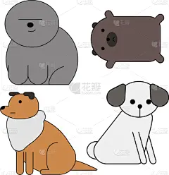 几何形状,狗,简单,可爱的,纯种犬,哺乳纲,小的,动物,坐