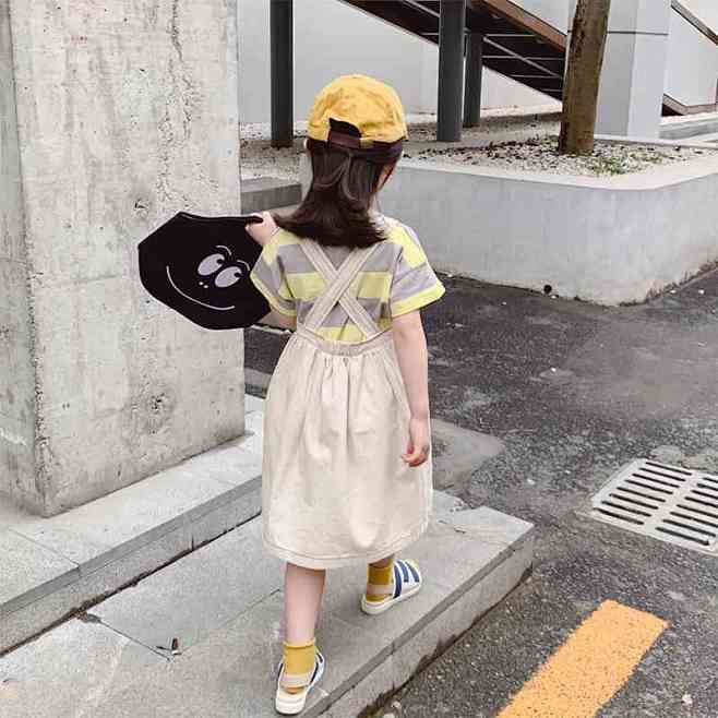 女童背带裙2019夏装新款背带裤纯棉裙子...