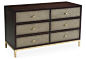 Aurelia 6-Drawer Dresser, Espresso/Gray