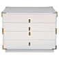 Midcentury White Lacquer Four-Drawer Chest