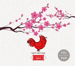 2017新年鸡年中式主题创意海报招贴封面模版 EPS AI设计素材 N045-淘宝网