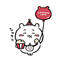 a cartoon bear holding up a red balloon with the word china land on it's side