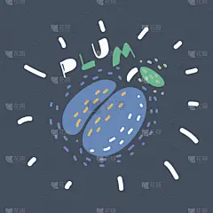 李子,茎,叶子,可爱的,清新,食品,维生素,熟的,沙冰,甜点心