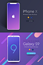 #手机模型#
黑白两种颜色的GalaxyS9 iPhoneX psd Sketch源文件矢量模型