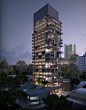 Melo Alves Building - Projects - Arthur Casas : Situated in the Jardins area of São Paulo, this mixed-use building responds to demand on the city’s real-estate market for smaller, functional apartments, taking advantage of a new city planning directive en