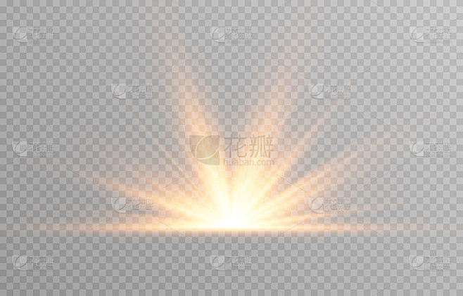 向量金光。太阳，太阳光，黎明，星星，耀斑。金色的星星。金色的闪光png。